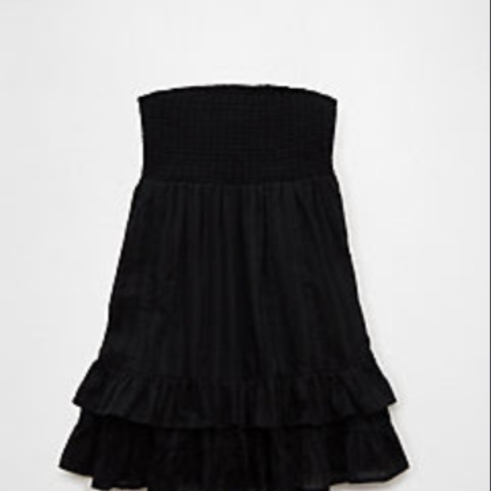 AE Ruffle Tiered Strapless Babydoll Mini Dress